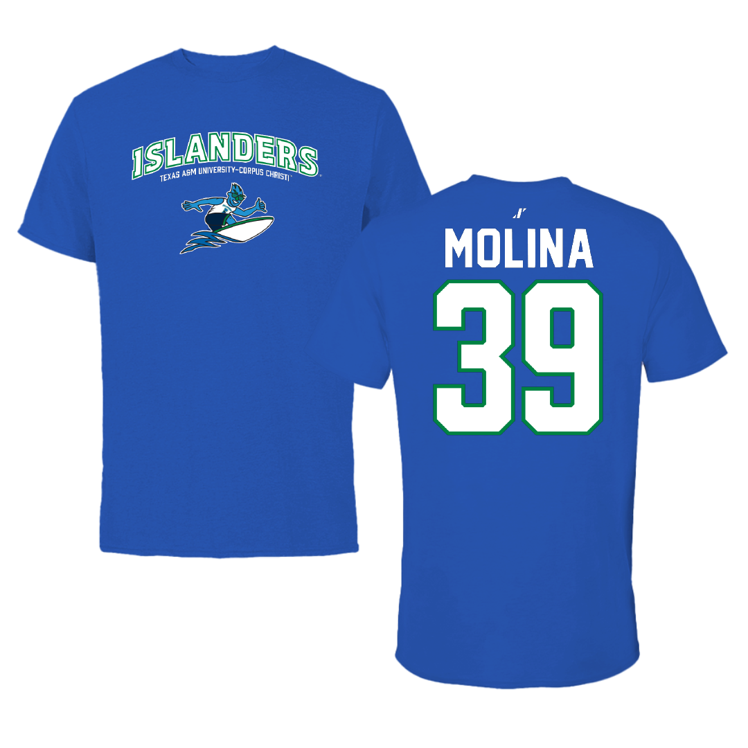 Texas A&M University-Corpus Christi Baseball Blue General Performance Tee - #39 Matthew Molina