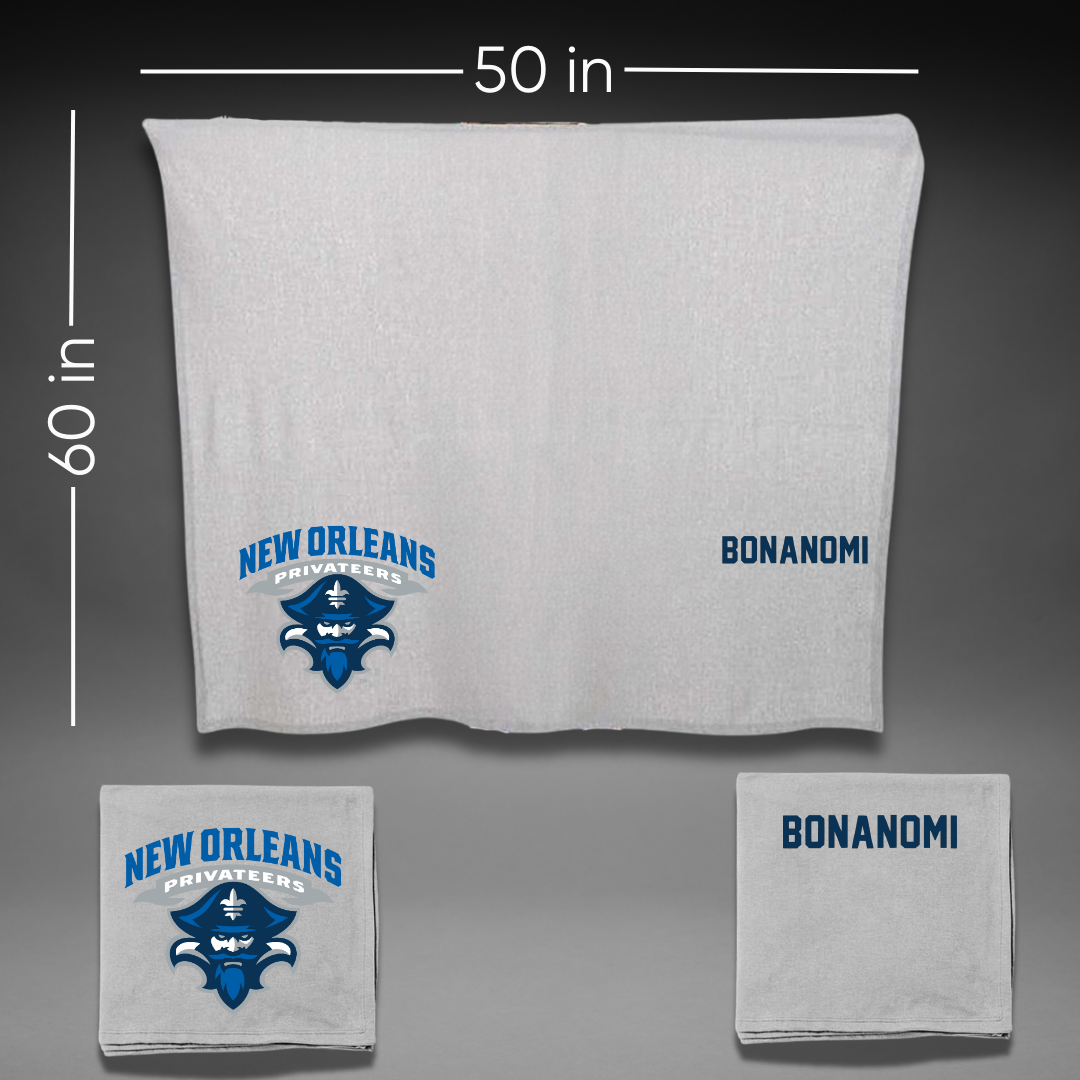 University of New Orleans TF and XC Gray Blanket - Irene Bonanomi