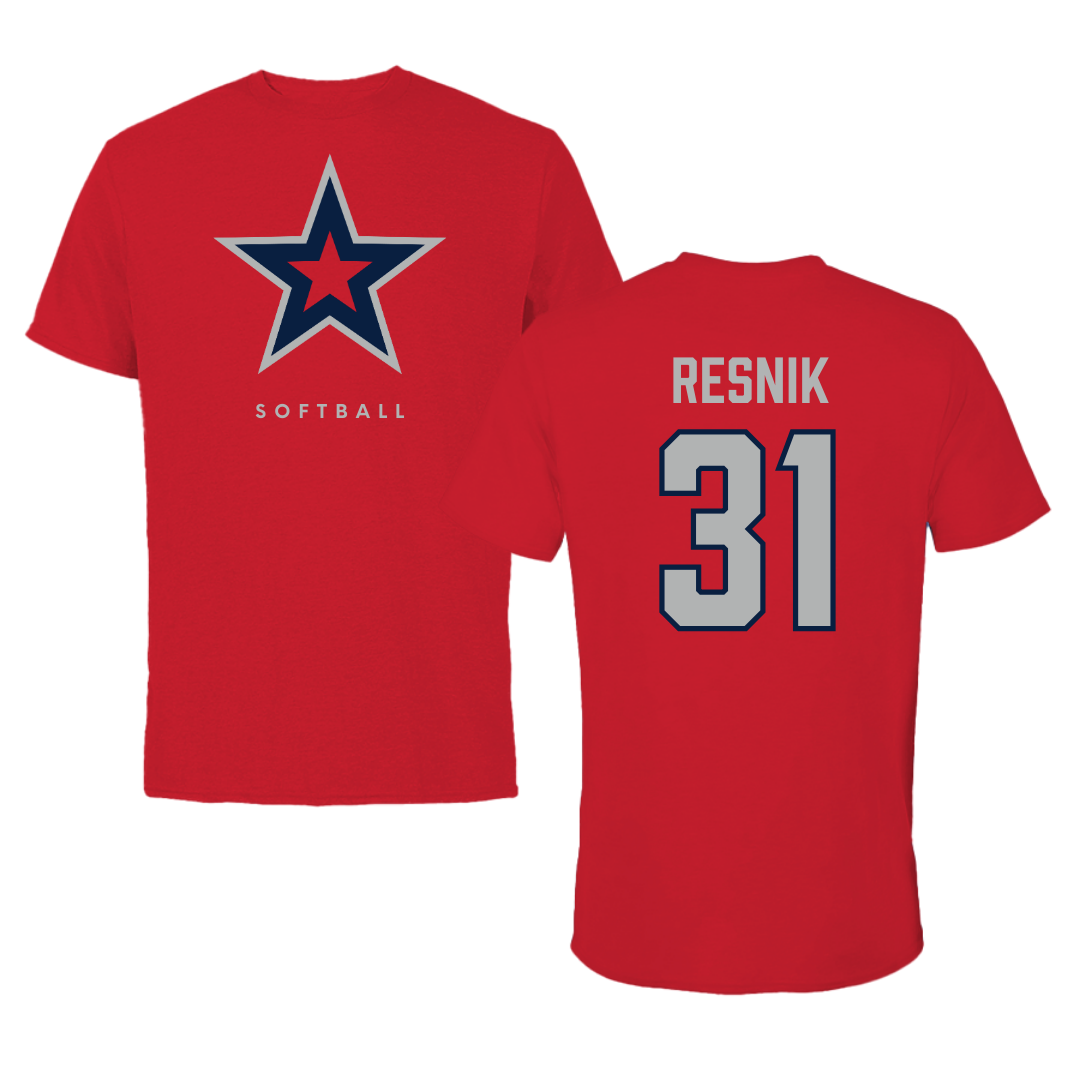 Robert Morris University Softball Red Performance Tee - #31 Anna Resnik
