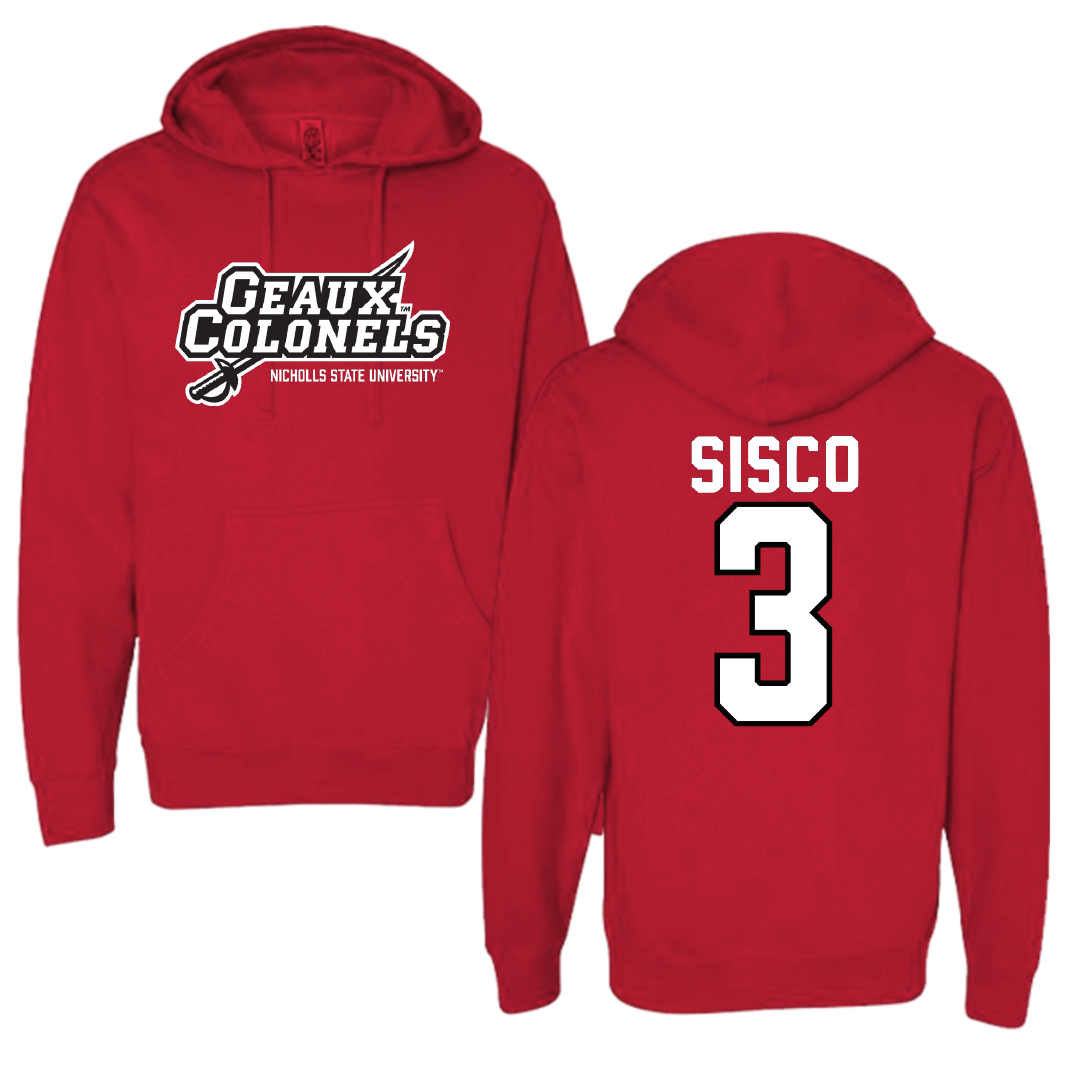 Nicholls State University Softball Red General Hoodie - #3 Claire Sisco