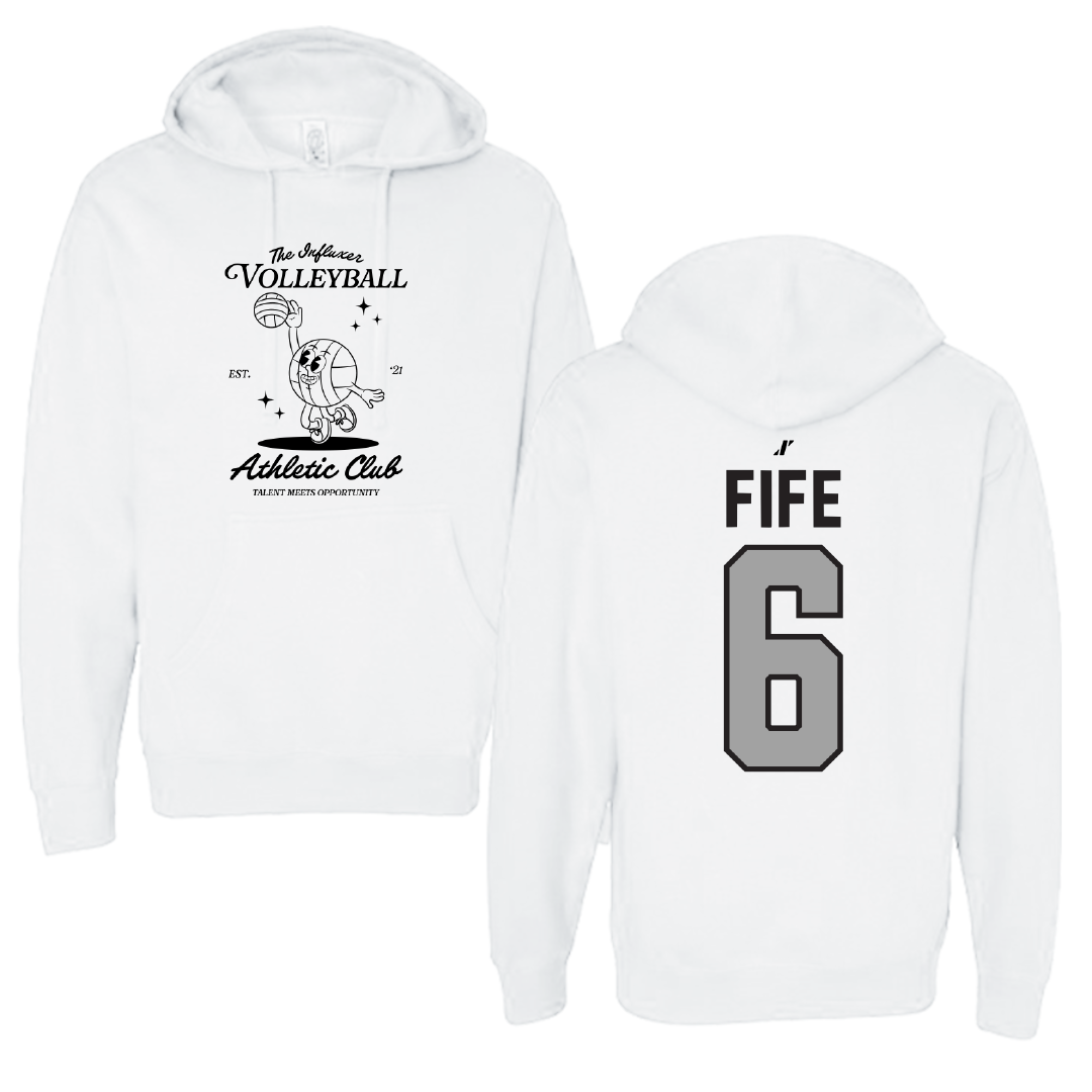 Volleyball White Influxer Athletic Club Hoodie - #6 Jackson Fife