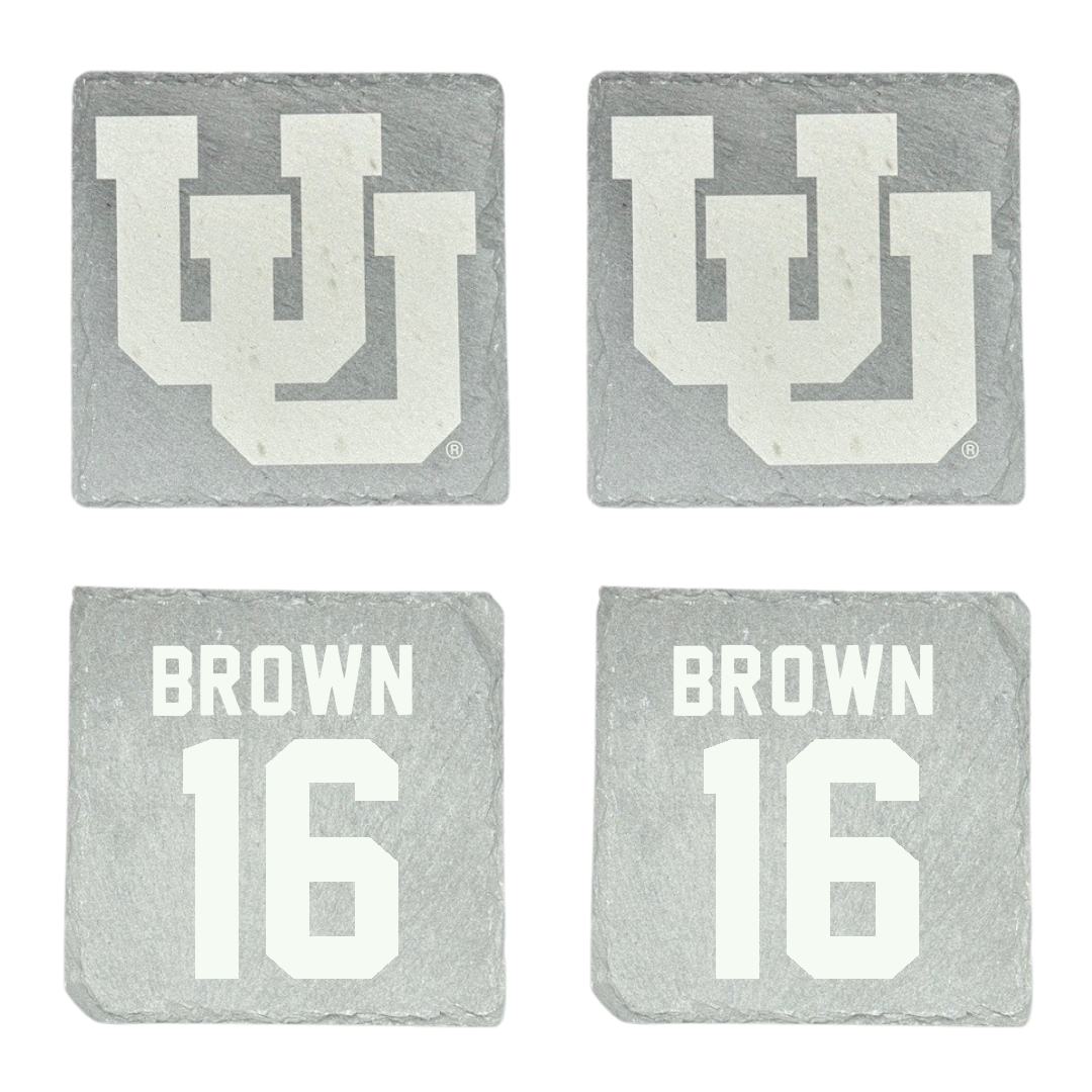 University of Utah Soccer Stone Coaster (4 Pack)  - #16 Courtney Brown