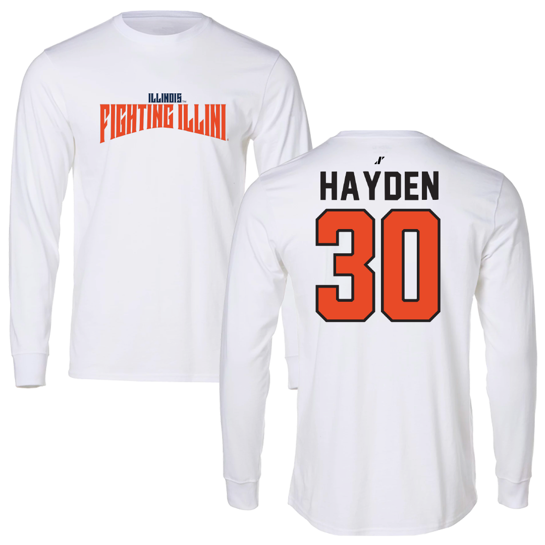 University of Illinois Football White Classic Long Sleeve - #30 Jojo Hayden