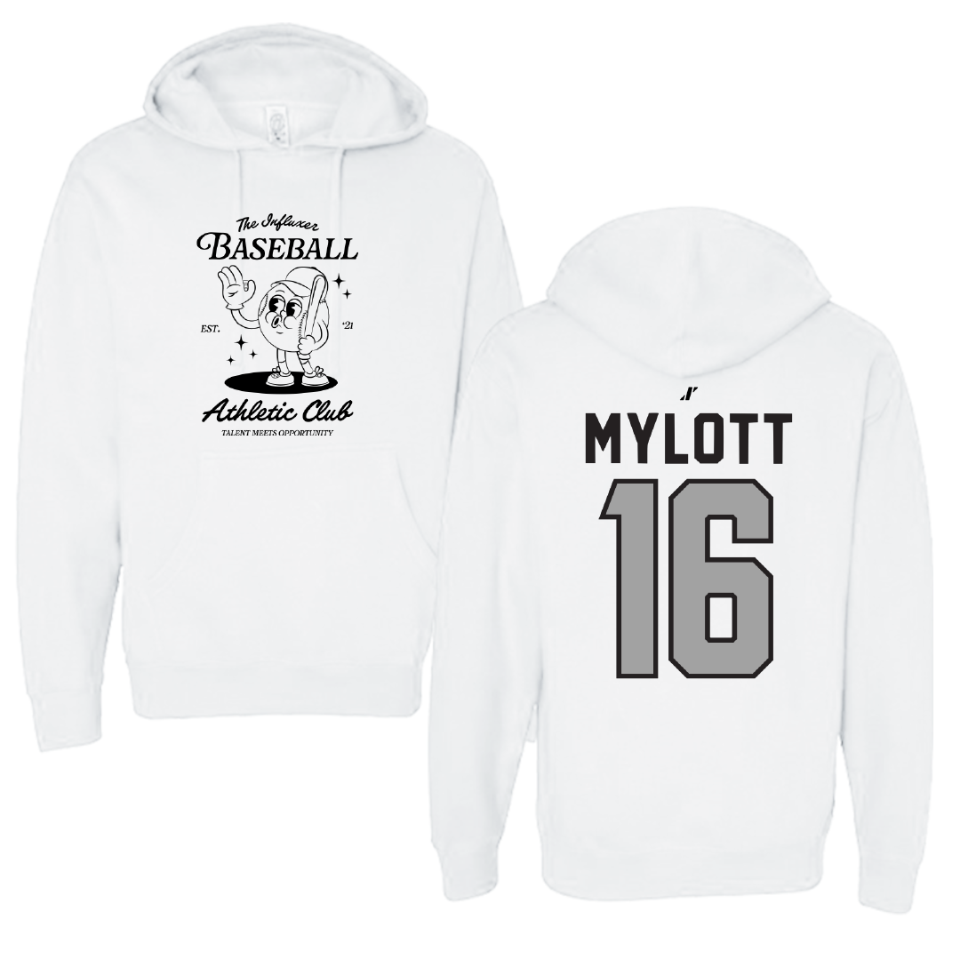 Baseball White Influxer Athletic Club Hoodie - #16 Michael Mylott