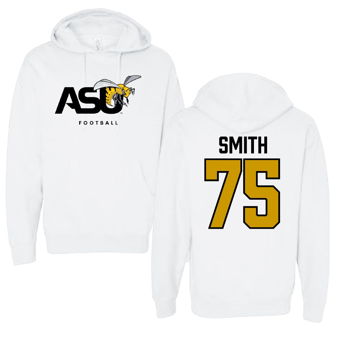 Alabama State University Football White ASU Hoodie - #75 Cameron Smith