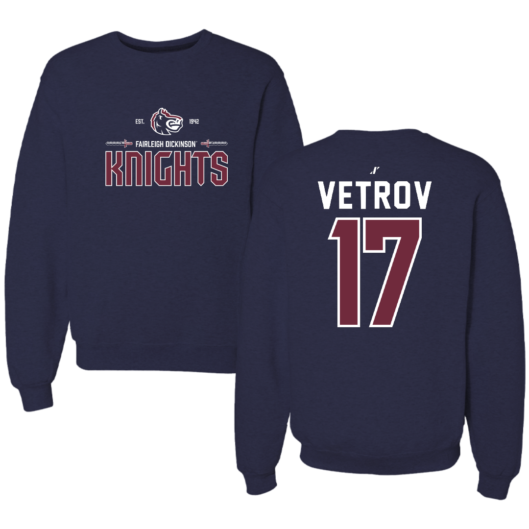 Fairleigh Dickinson University-Metropolitan Campus Volleyball Navy General Crewneck - #17 Artem Vetrov