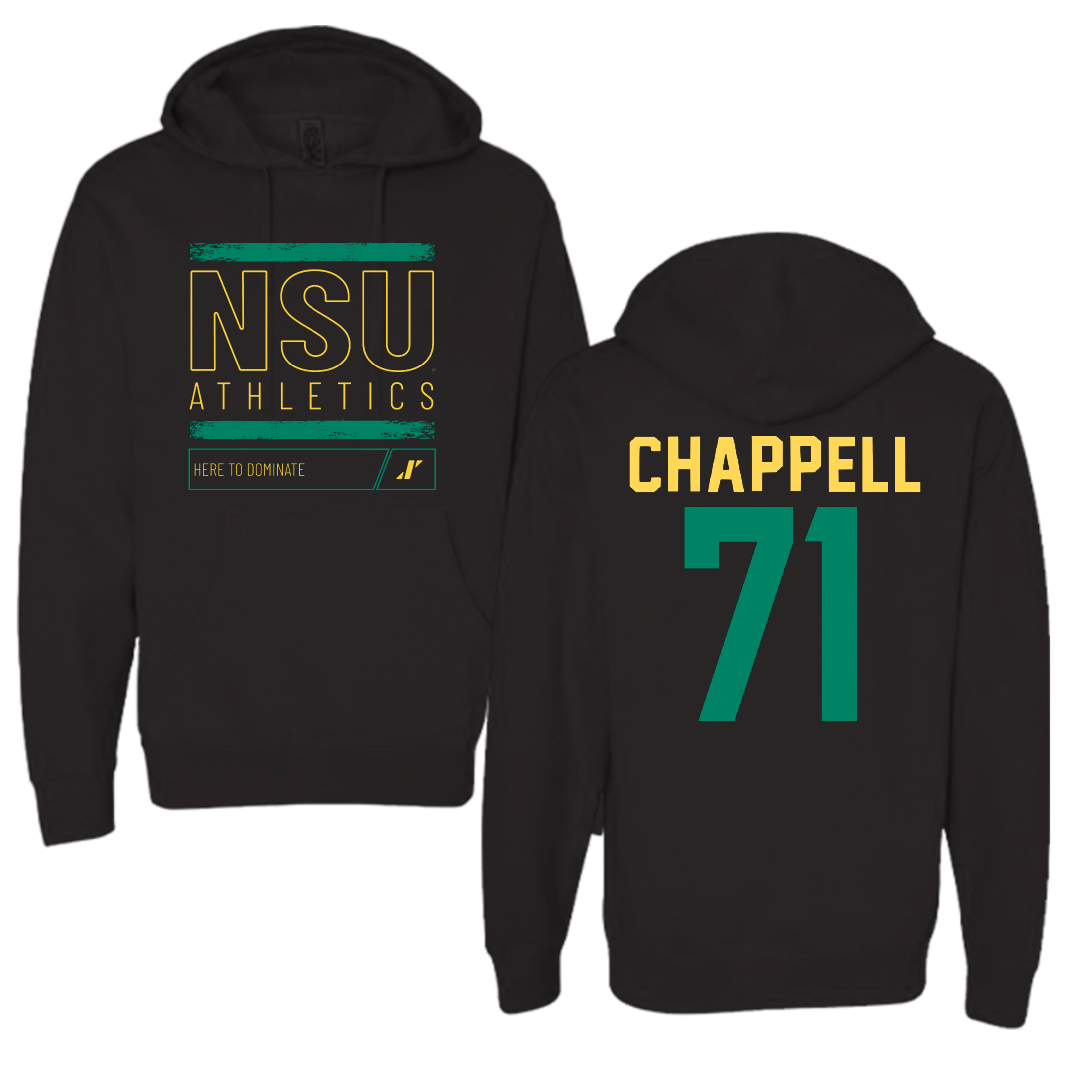 Norfolk State University Football Black Dominate Hoodie - #71 Jayden Chappell