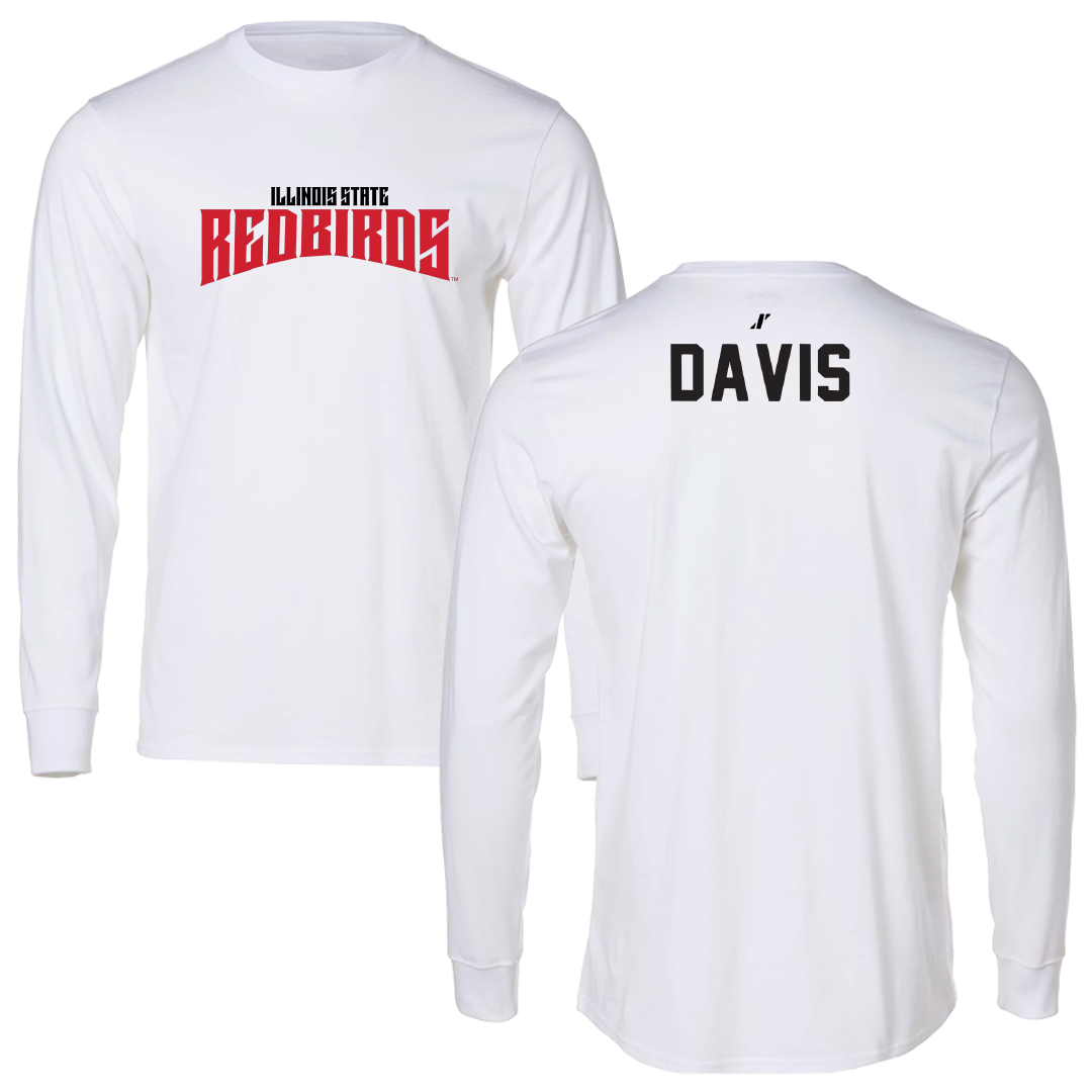 Illinois State University Track and Field White Classic Performance Long Sleeve - Reece Davis