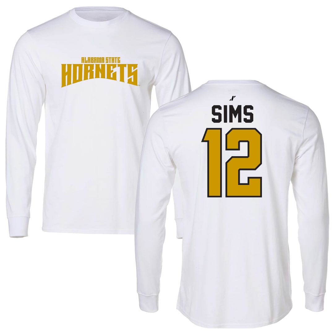 Alabama State University Football White Classic Long Sleeve - #12 Zach Sims