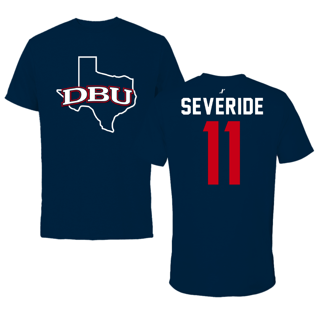 Dallas Baptist University Soccer Navy State Tee - #11 Annie Severide