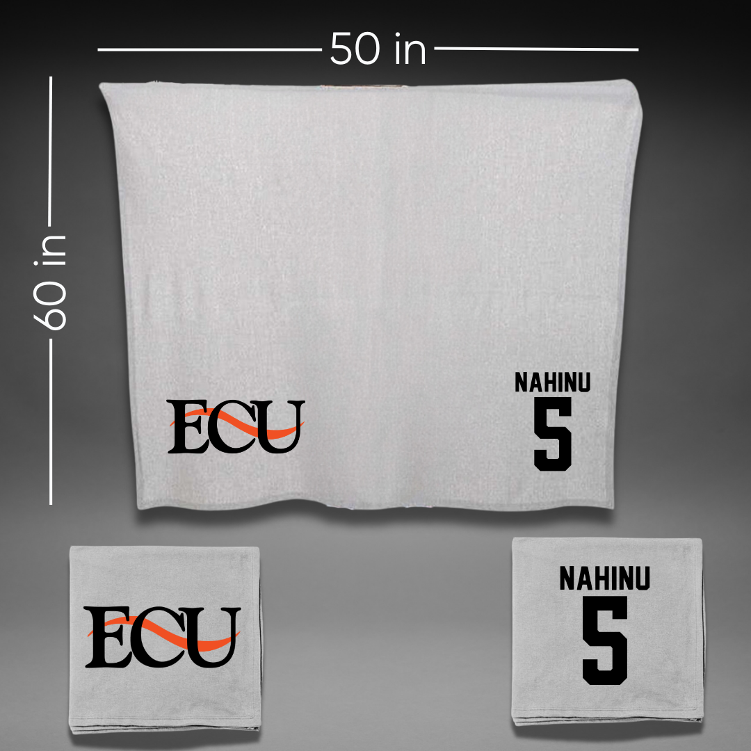 East Central University Volleyball Gray Blanket - #5 Angel Nahinu