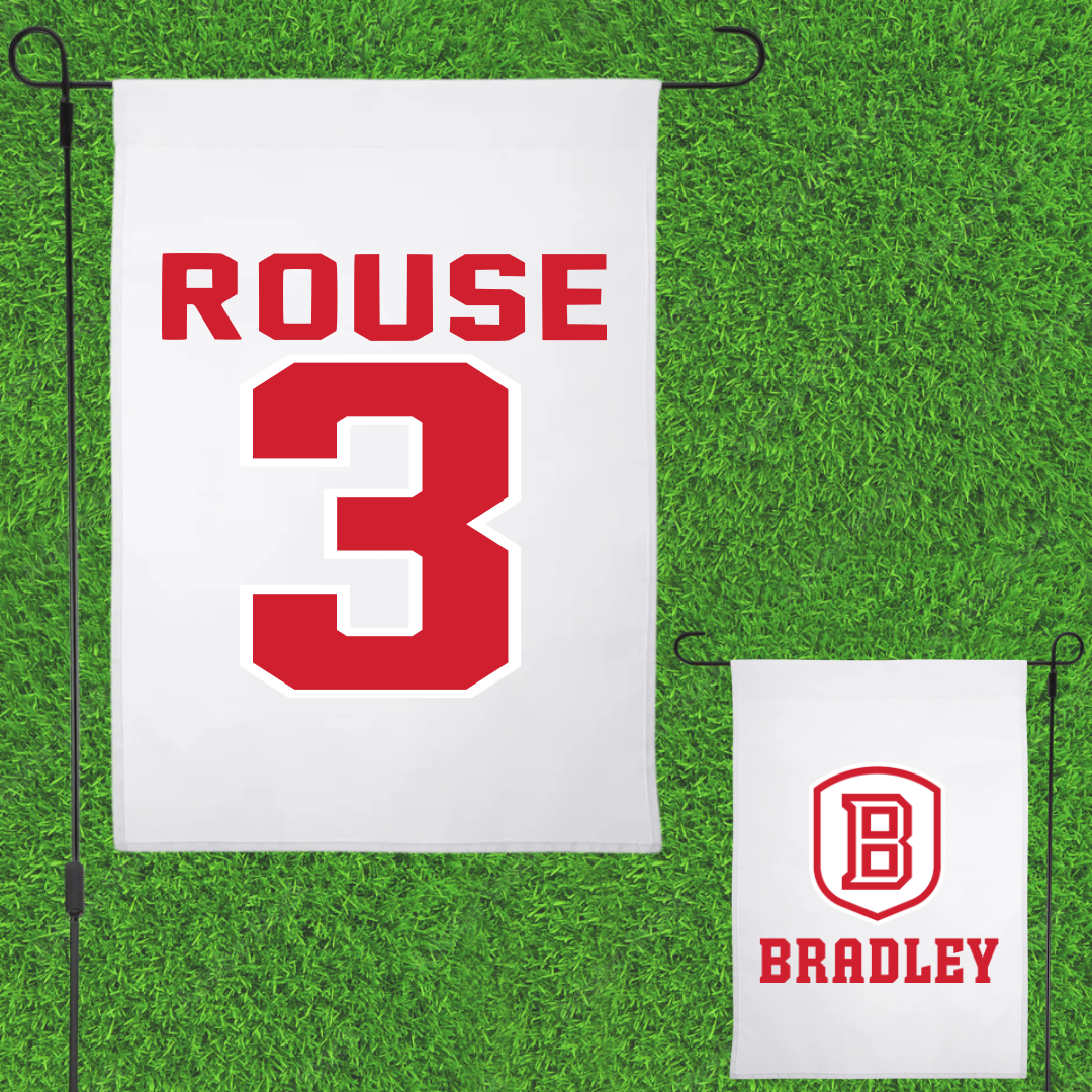 Bradley University Basketball White Garden Flag - #3 Alex Rouse