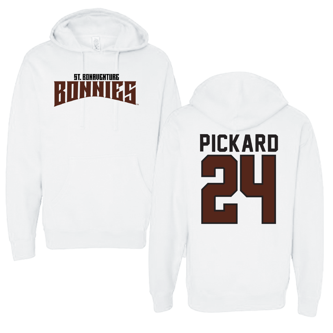 St. Bonaventure University Soccer White Classic Hoodie - #24 Kristin Pickard