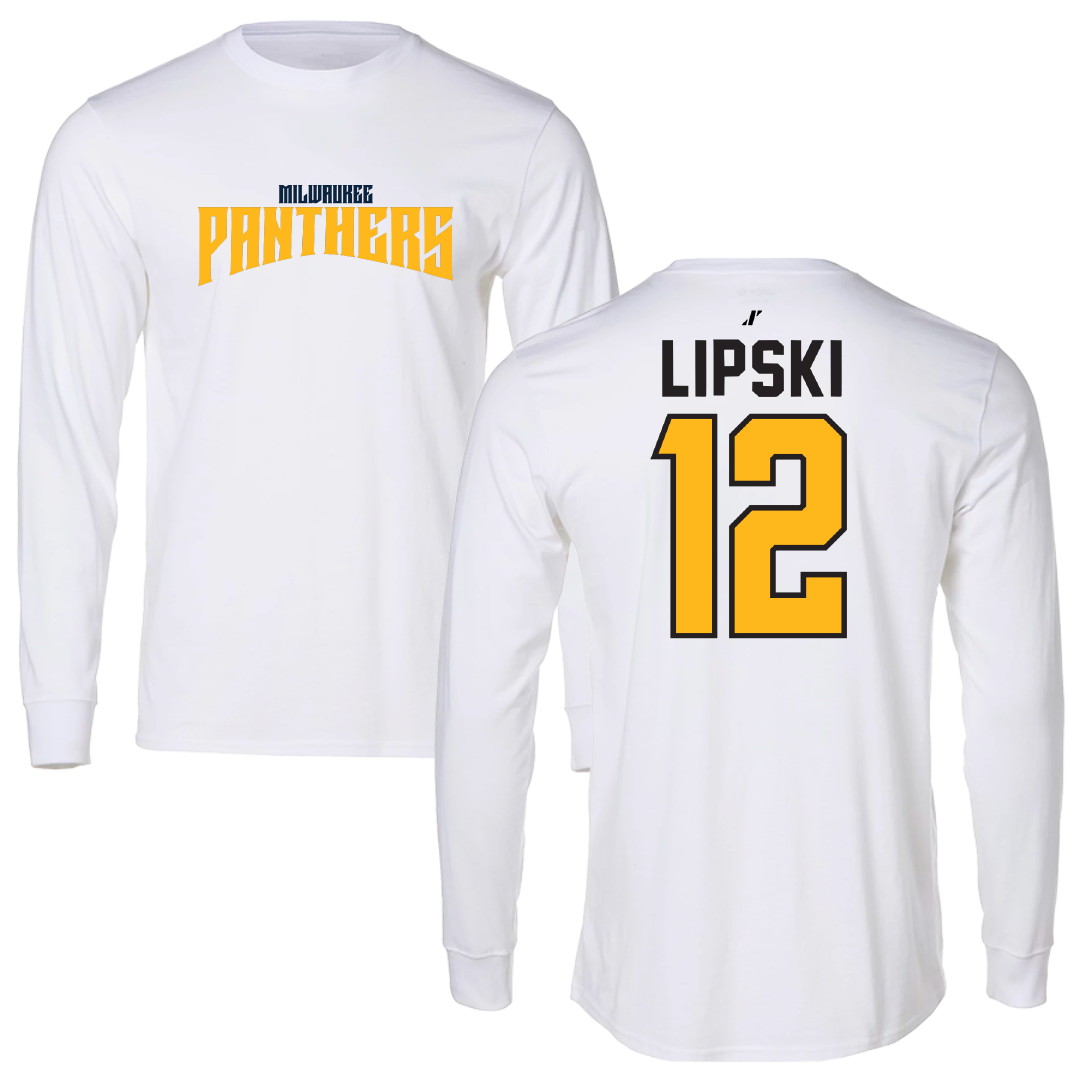 University of Wisconsin-Milwaukee Volleyball White Classic Performance Long Sleeve - #12 Bella Lipski