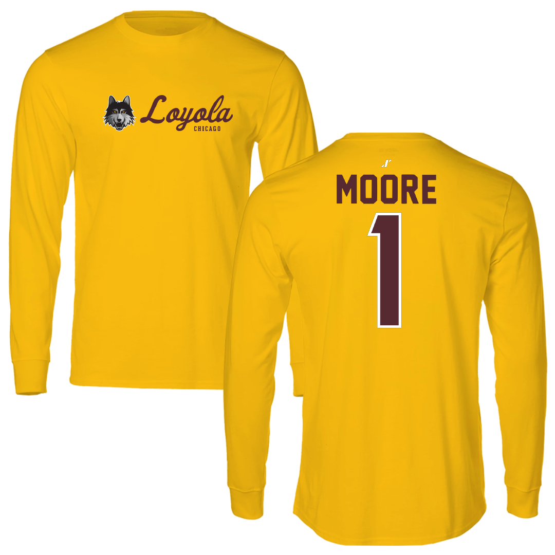 Loyola University-Chicago Basketball Gold General Long Sleeve - #1 Aaliyah Moore