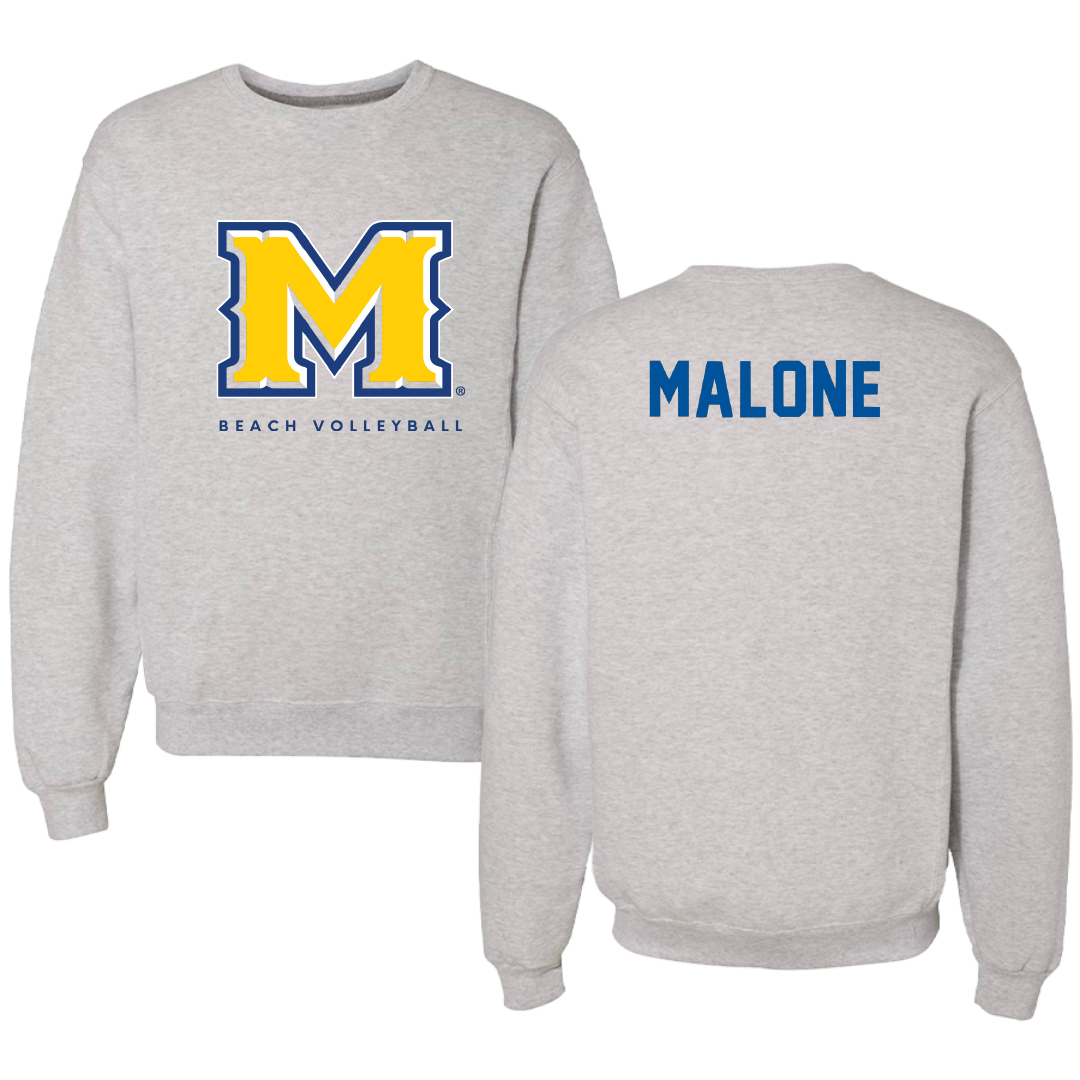 McNeese State University Beach Volleyball Gray Crewneck - McKenna Malone