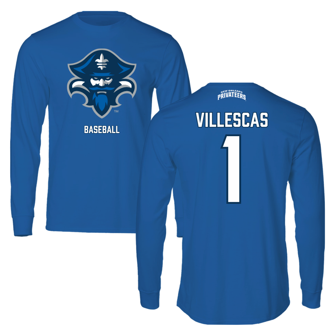 University of New Orleans Baseball Blue Long Sleeve - #1 Diego Villescas