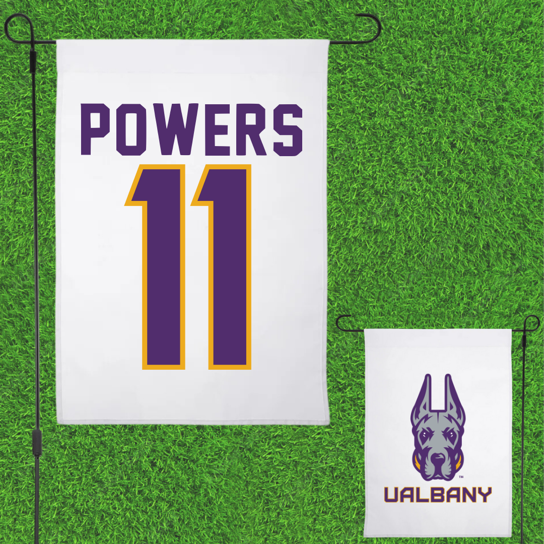 University at Albany Softball White Garden Flag - #11 Kate Powers