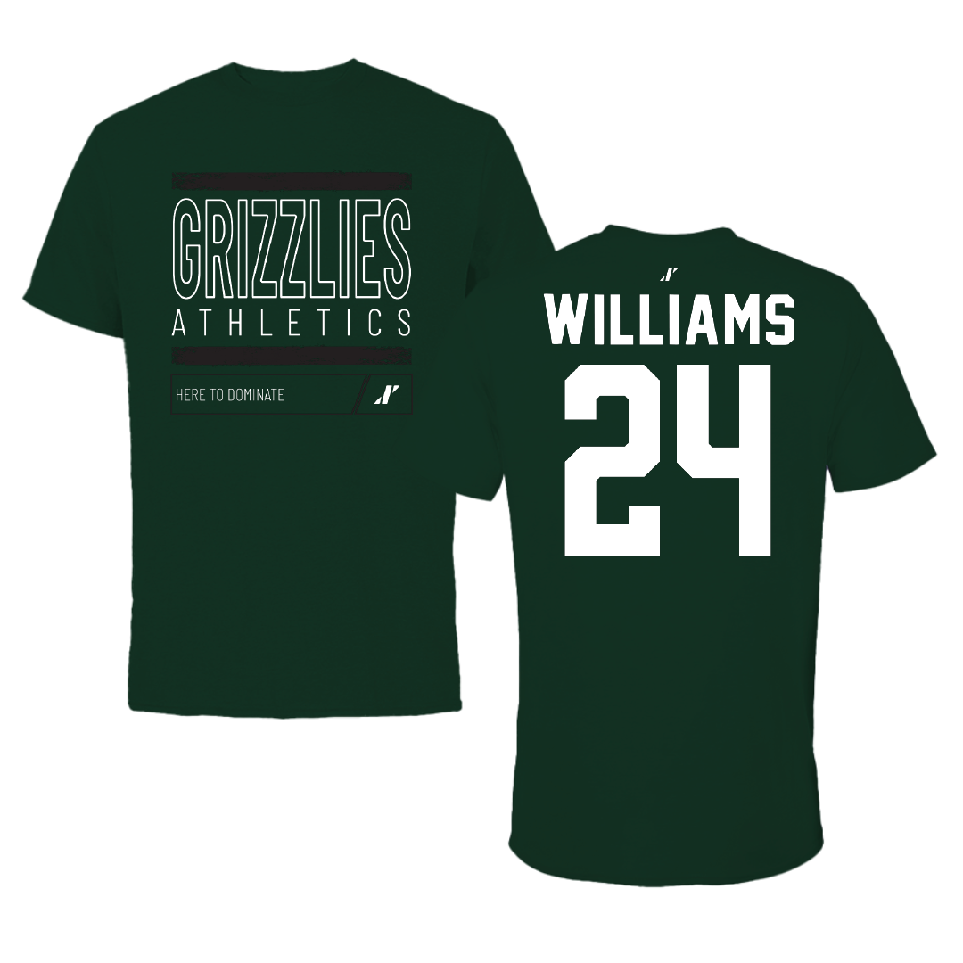 Adams State University Football Forest Green Dominate Performance Tee - #24 Christopher Williams