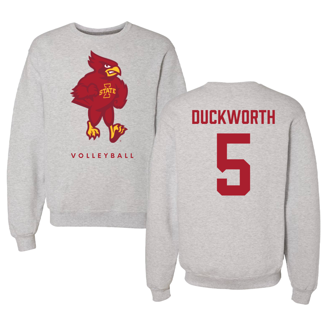 Iowa State University Volleyball Gray Crewneck - #5 Maya Duckworth