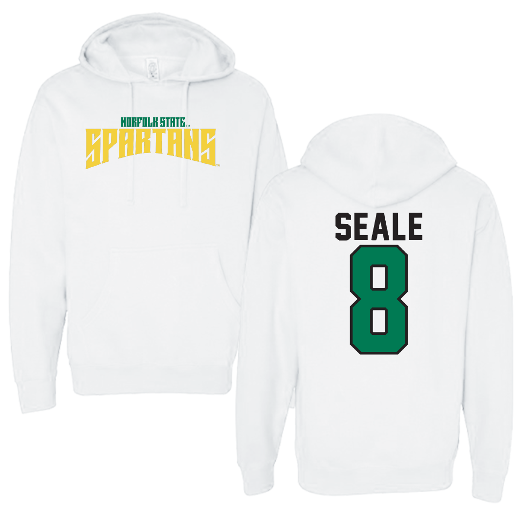 Norfolk State University Volleyball White Classic Hoodie - #8 Shonte Seale