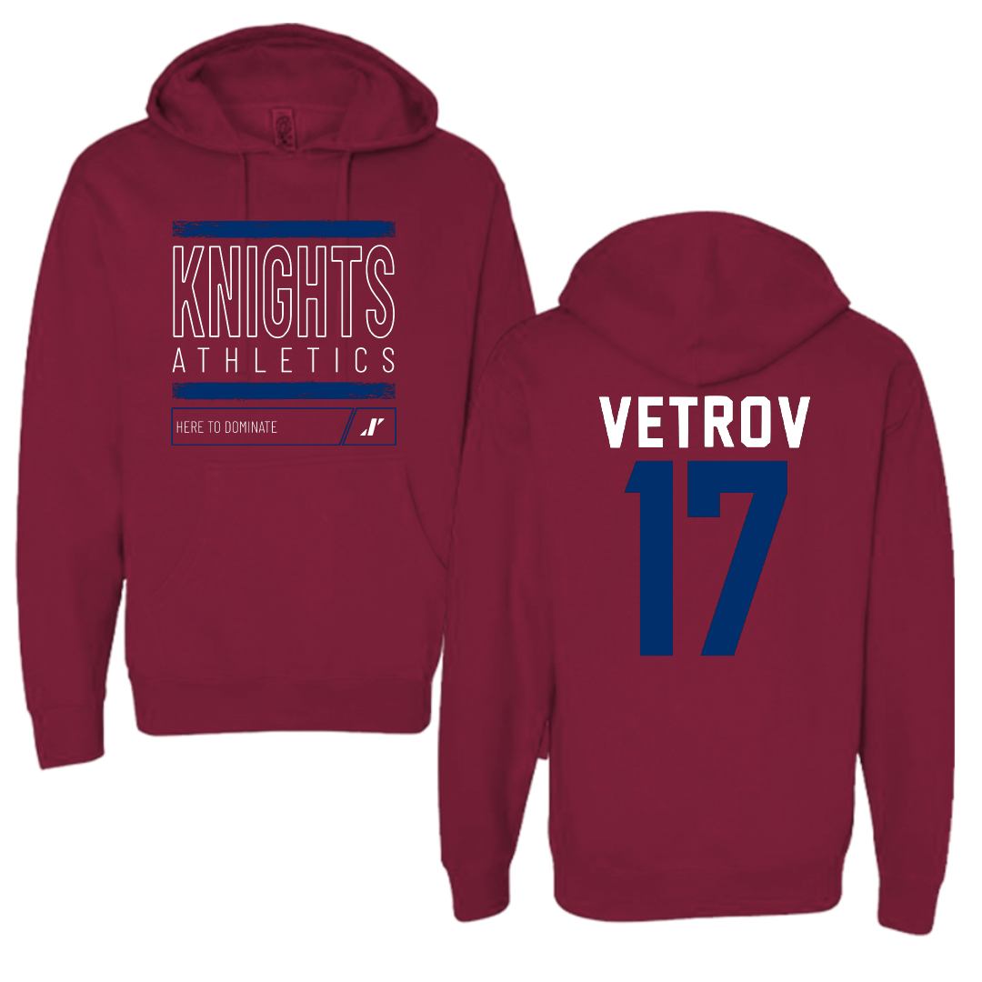 Fairleigh Dickinson University-Metropolitan Campus Volleyball Maroon Dominate Hoodie - #17 Artem Vetrov