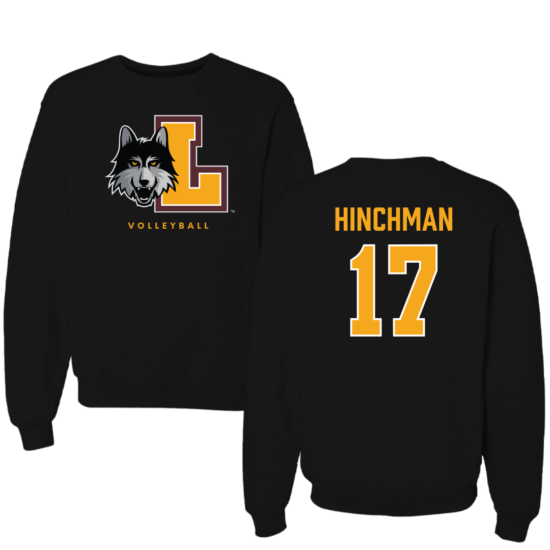 Loyola University-Chicago Volleyball Black Mascot Crewneck - #17 Grace Hinchman