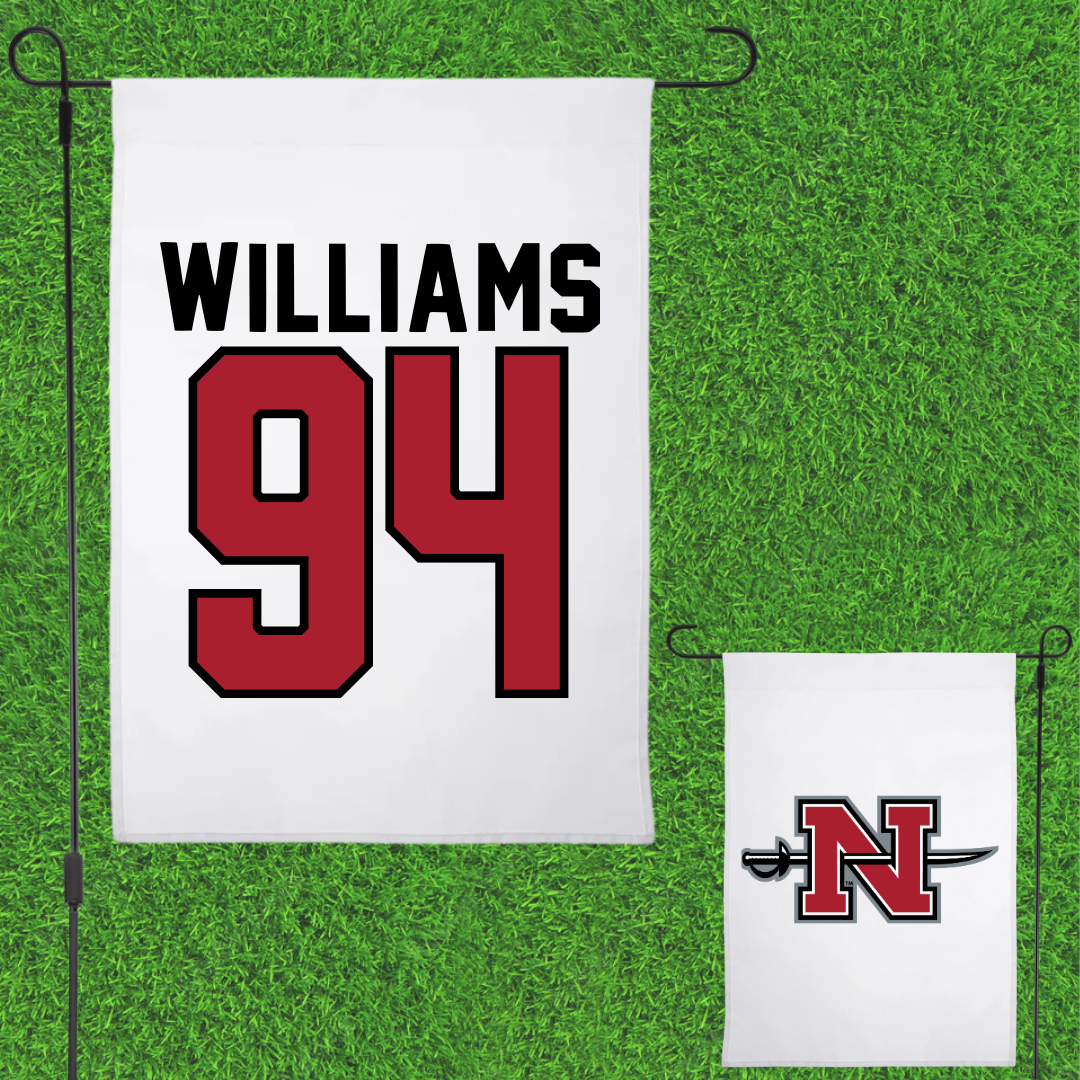 Nicholls State University Football White Garden Flag - #94 Nick Williams