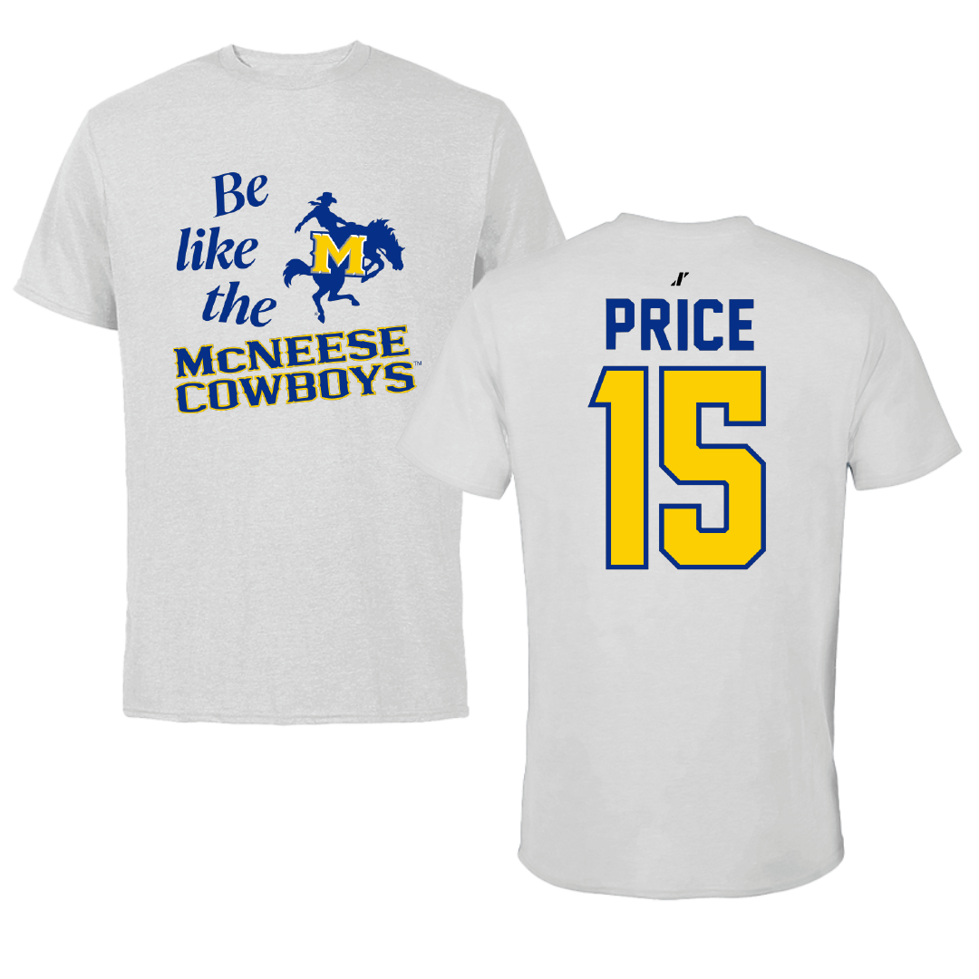McNeese State University Football Light Gray Be Like Us Tee - #15 Maurquel Price