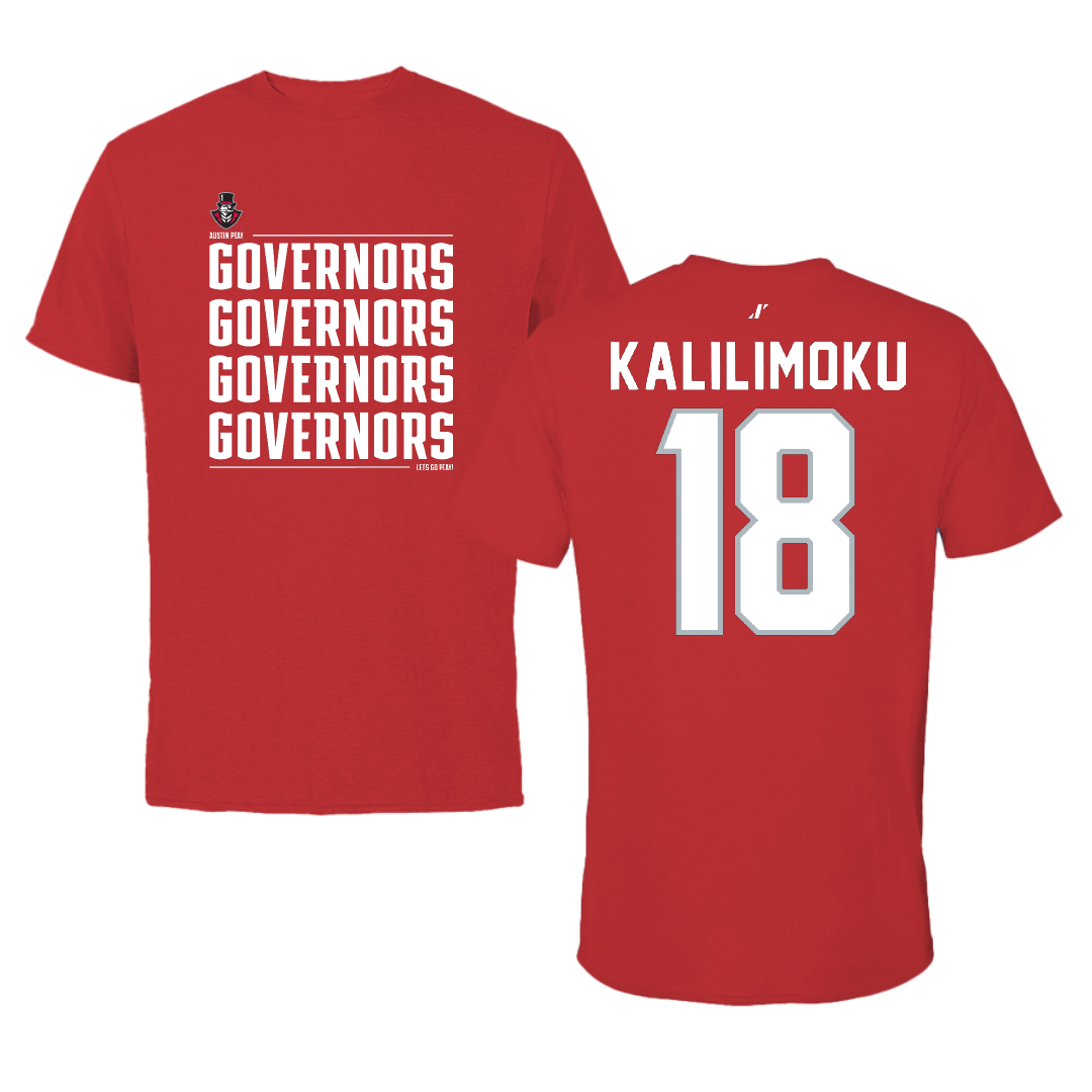Austin Peay State University Soccer Red General Tee - #18 Zoey Kalilimoku