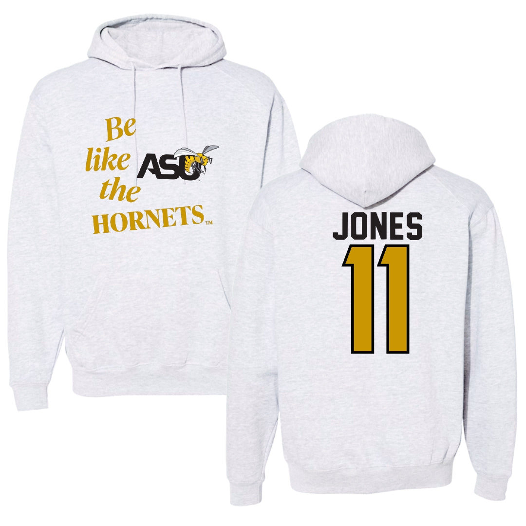 Alabama State University Football Light Gray Be Like Us Hoodie - #11 Jalen Jones