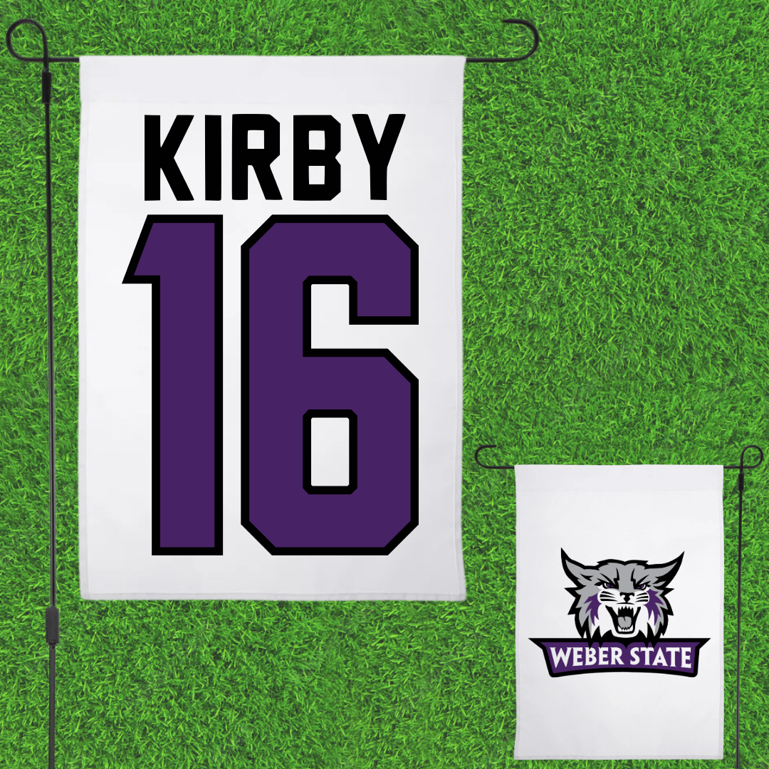 Weber State University Soccer White Garden Flag - #16 Grace Kirby
