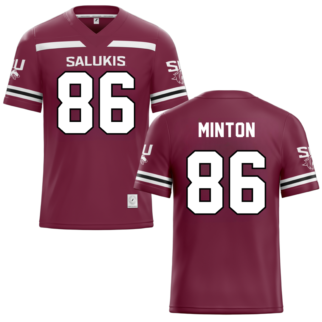 Southern Illinois University at Carbondale Maroon Football Jersey - #86 Logan Minton