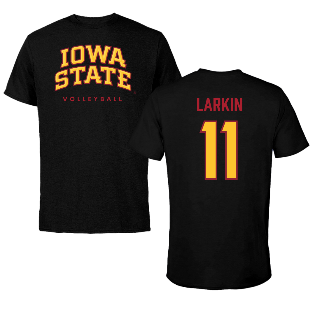Iowa State University Volleyball Black Tee - #11 Reaghan Larkin