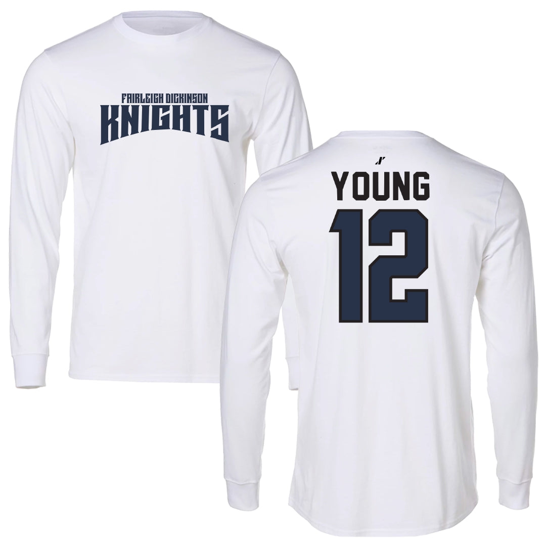 Fairleigh Dickinson University-Metropolitan Campus Volleyball White Classic Long Sleeve - #12 Ethan Young