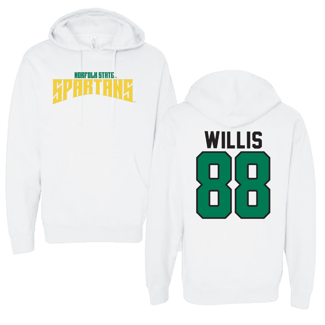 Norfolk State University Football White Classic Hoodie - #88 Toby Willis