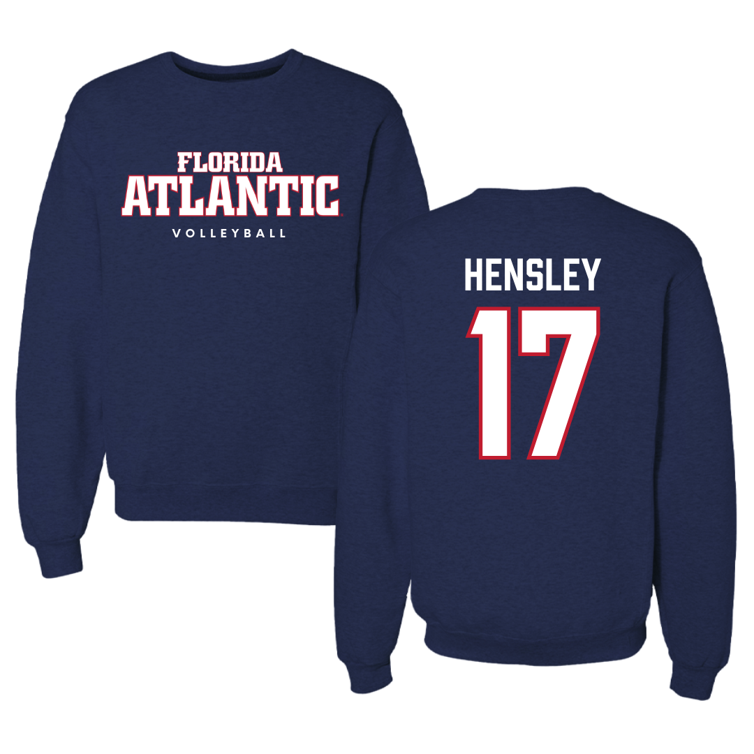 Florida Atlantic University Volleyball Navy Crewneck - #17 Victoria Hensley