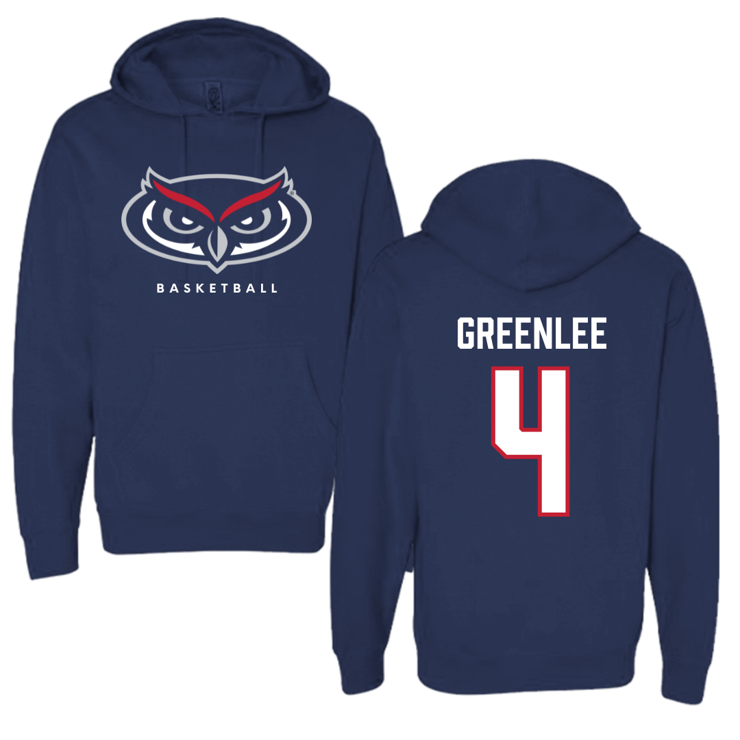 Florida Atlantic University Basketball Navy Mascot Hoodie - #4 Bryan Greenlee