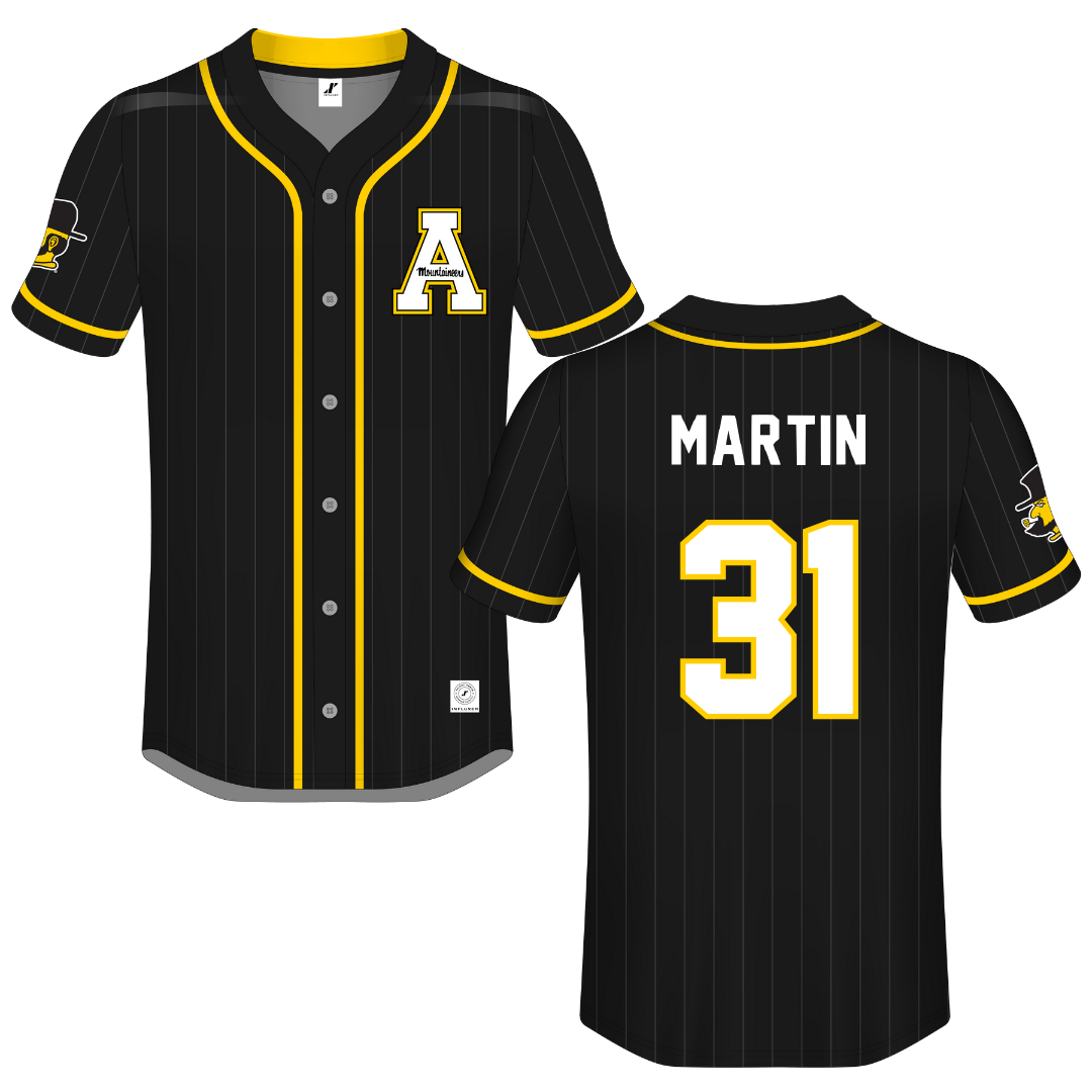 Appalachian State University Black Button-Down Jersey - #31 Sidney Martin