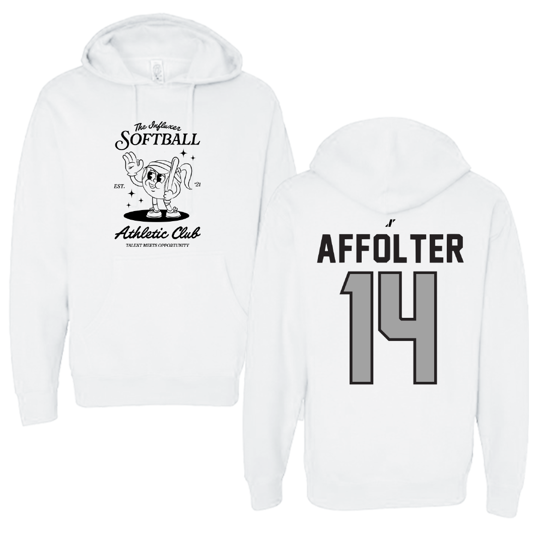 Softball White Influxer Athletic Club Hoodie - #14 Brittany Affolter