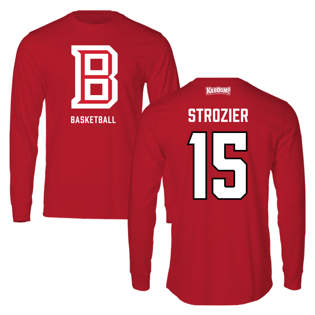 Bradley University Basketball Red Performance Long Sleeve - #15 Armoni Strozier