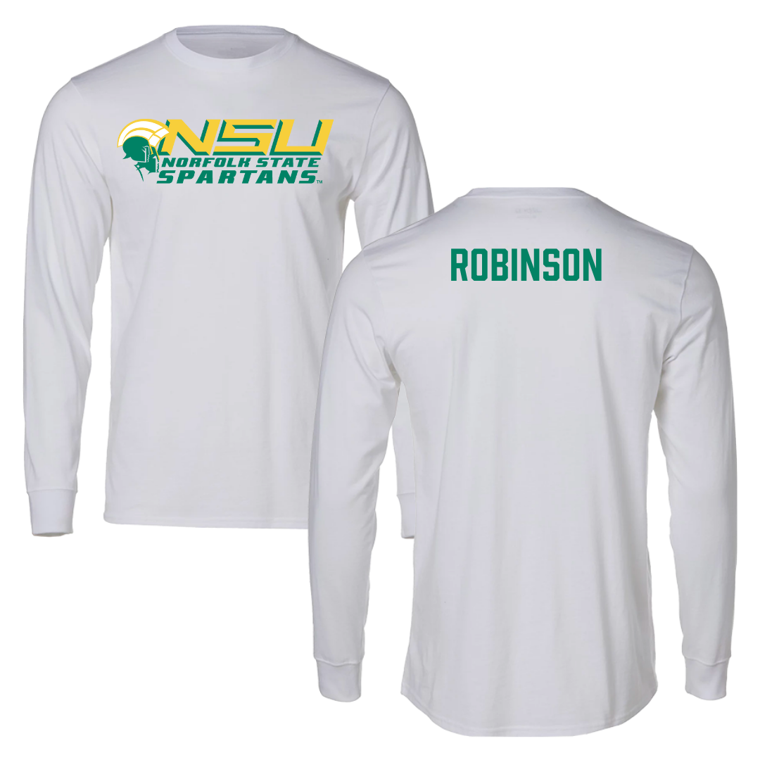 Norfolk State University TF and XC White Performance Long Sleeve - Brooklyn Robinson