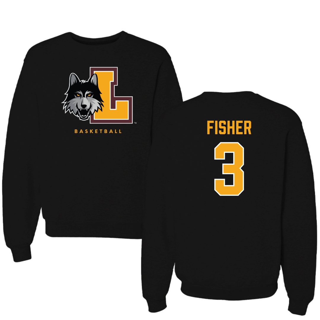 Loyola University-Chicago Basketball Black Mascot Crewneck - #3 Alyssa Fisher