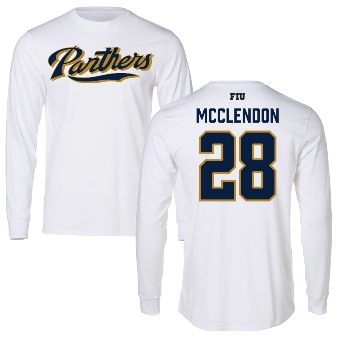 Florida International University Football White Panthers Long Sleeve - #28 Jeremiah McClendon