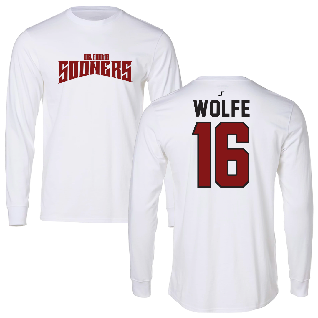 University of Oklahoma Soccer White Classic Performance Long Sleeve - #16 Dani Wolfe