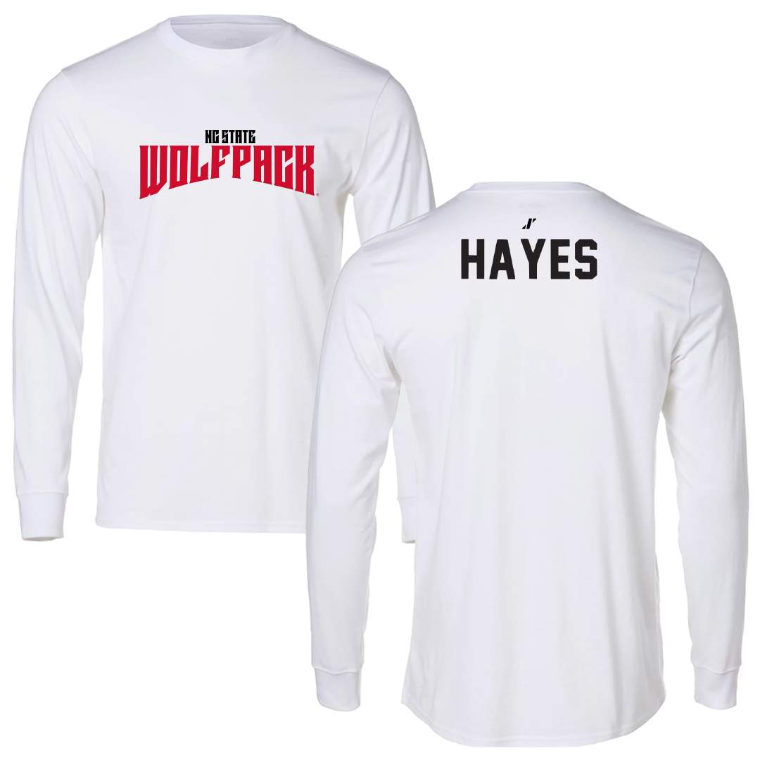 North Carolina State University Swimming & Diving White Classic Performance Long Sleeve - Aiden Hayes