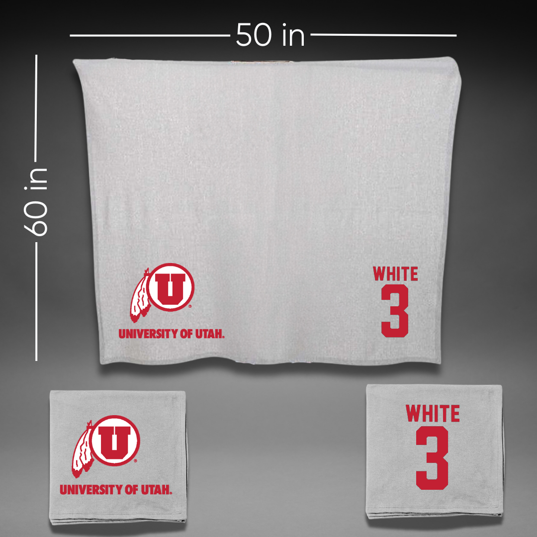 University of Utah Basketball Gray Blanket - #3 Lani White