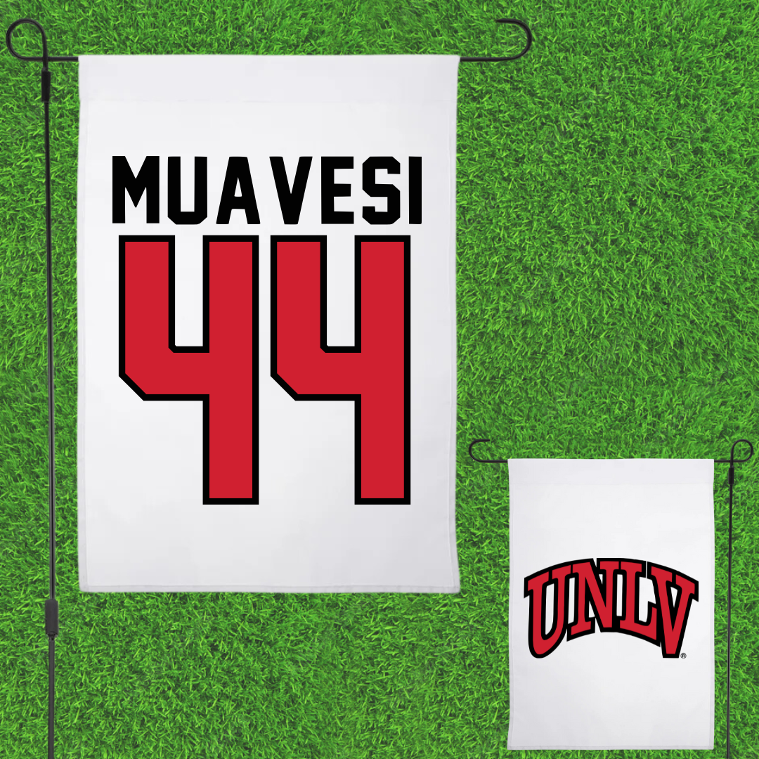 University of Nevada-Las Vegas Football White Garden Flag - #44 Waisale Muavesi