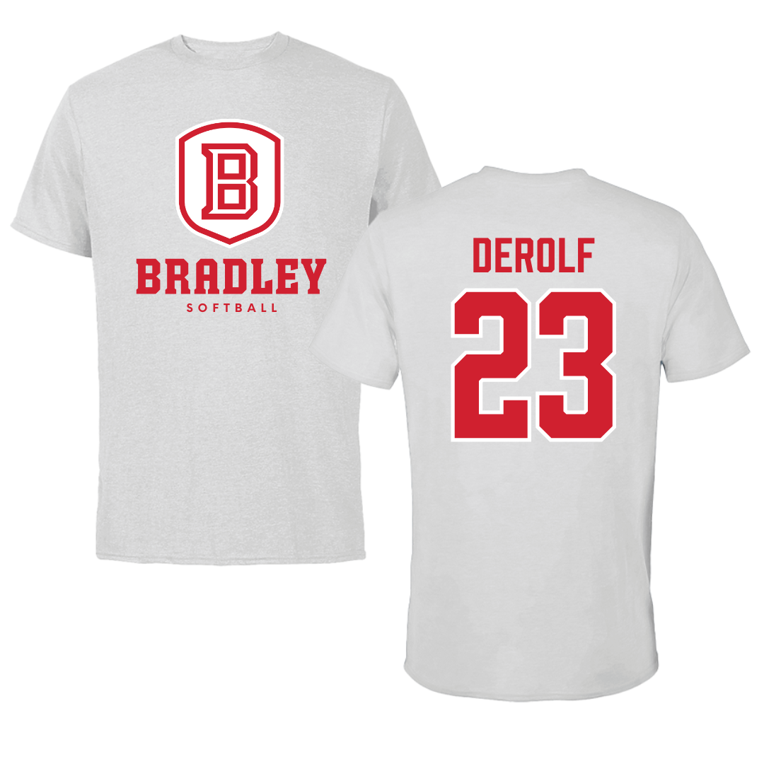 Bradley University Softball Gray Performance Tee - #23 Lauren DeRolf