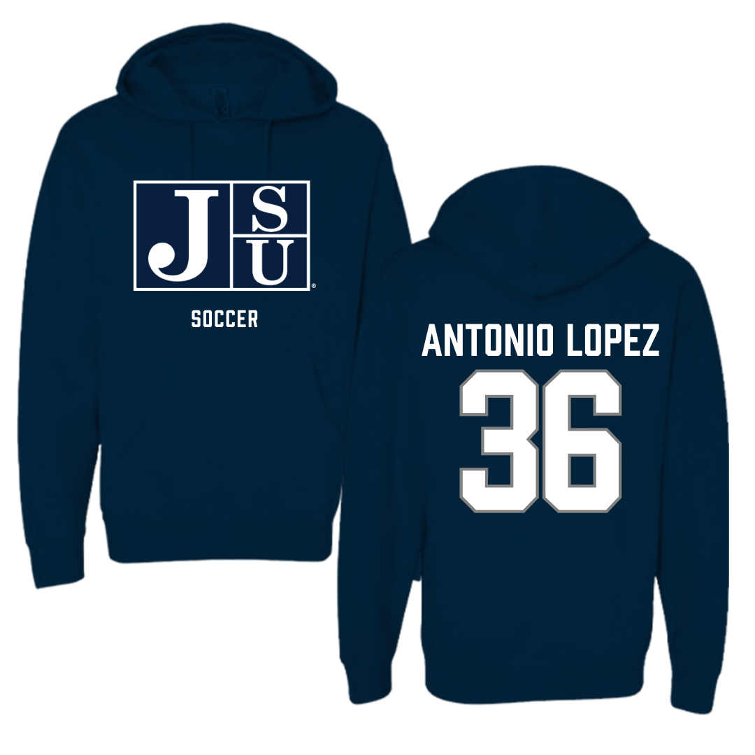 Jackson State University Soccer Navy Hoodie - #36 Karime Antonio Lopez